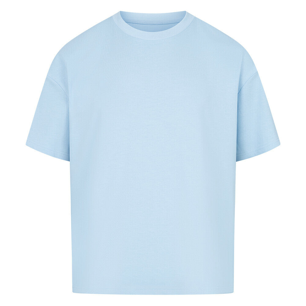 BORN TO TRAVEL Design - Oversized T-Shirt - Unisex - Reiseherz - Farbe: hellblau