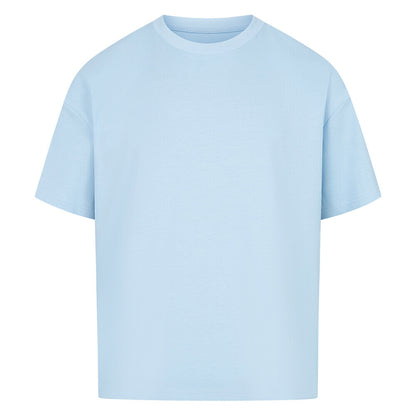 BORN TO TRAVEL Design - Oversized T-Shirt - Unisex - Reiseherz - Farbe: hellblau