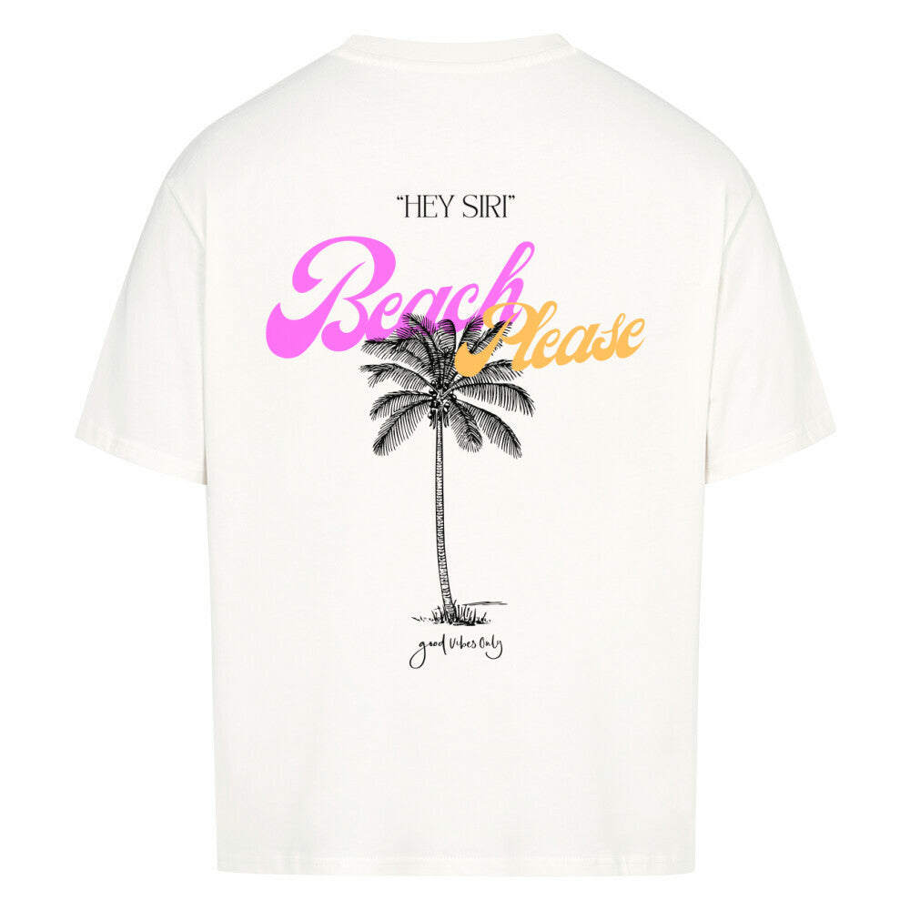 Beach Please Design - Oversized T-Shirt - Unisex - Reiseherz - Farbe: beige