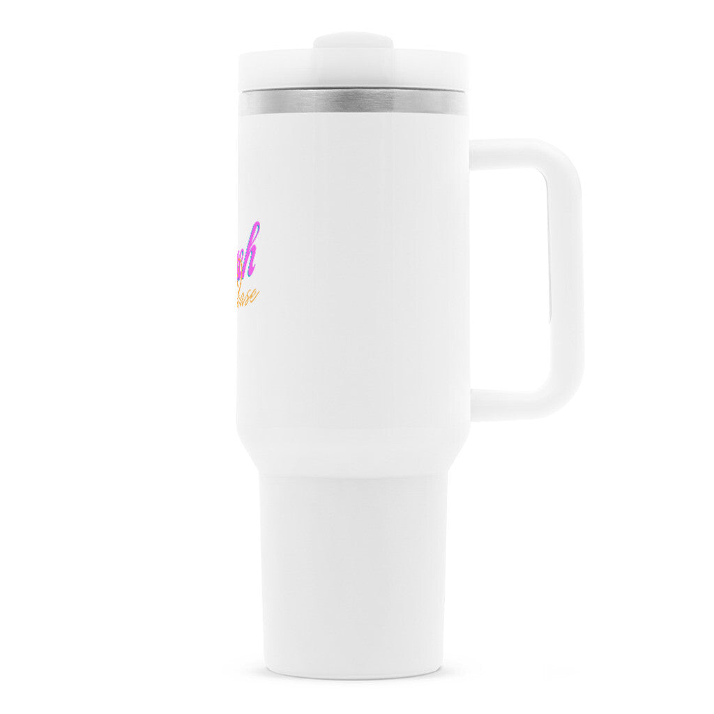 Beach Please Design - Edelstahl Thermosbecher 1,2 Liter - Reiseherz - Farbe: weiß