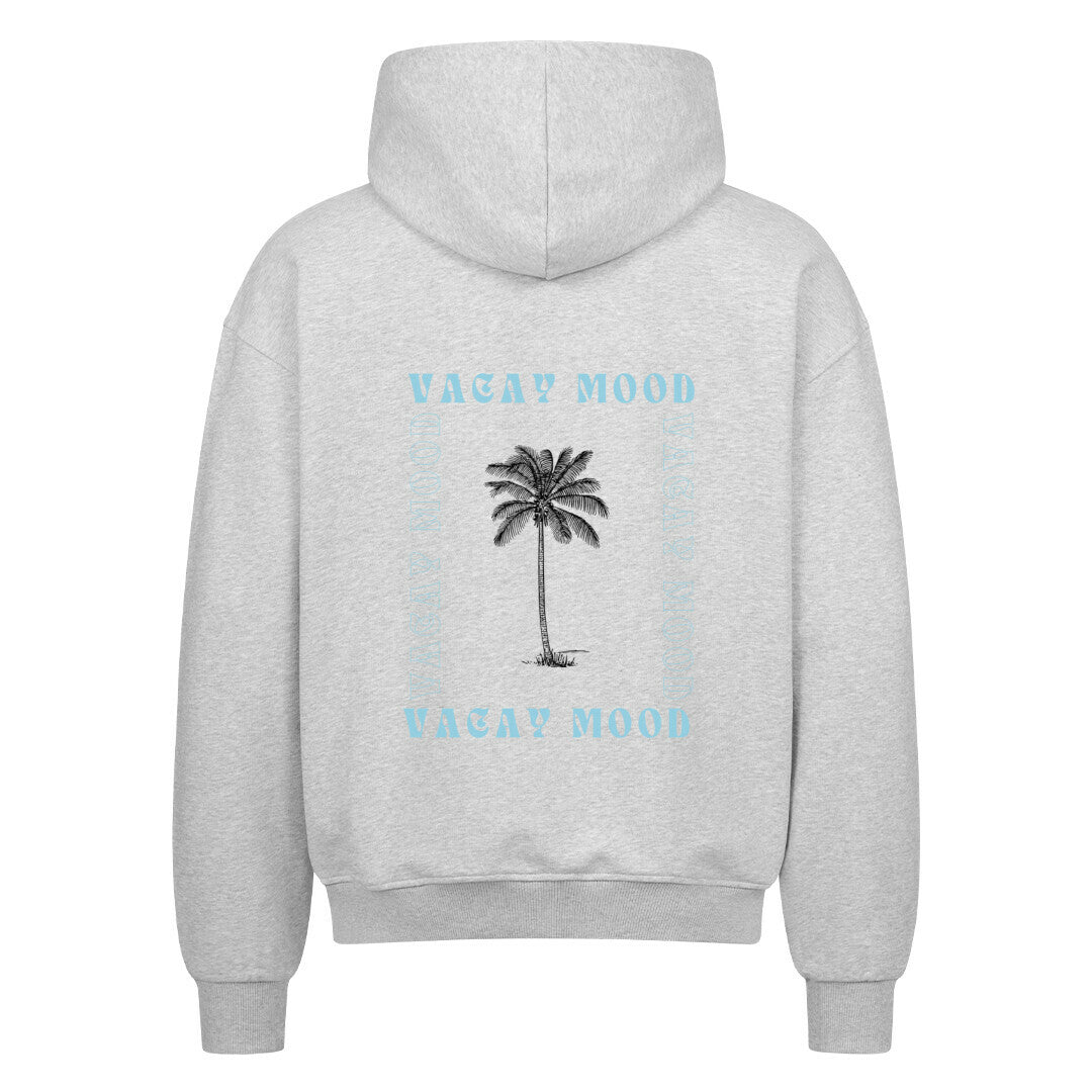 Premium Oversized Zipper mit Vacay Mood - Design-Aufdruck in grau