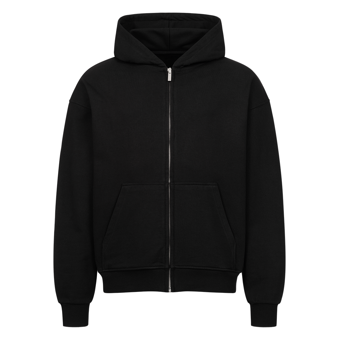 Premium Oversized Zipper mit Vacay Mood - Design-Aufdruck in schwarz