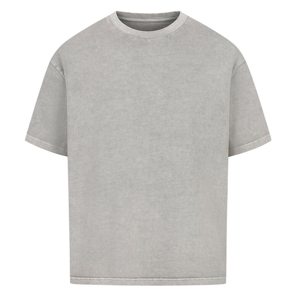 Live your life by a compass not a clock Design - Oversized T-Shirt Unisex - Reiseherz - Farbe: washed grey 