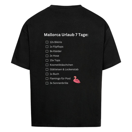 Mallorca Packliste - Oversized T-Shirt - schwarz