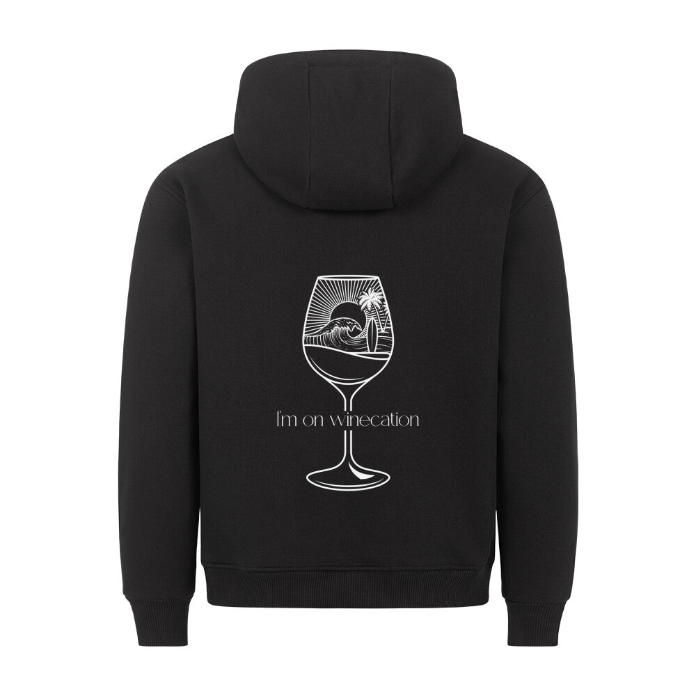 schwarzer Winecation Oversized Hoodie