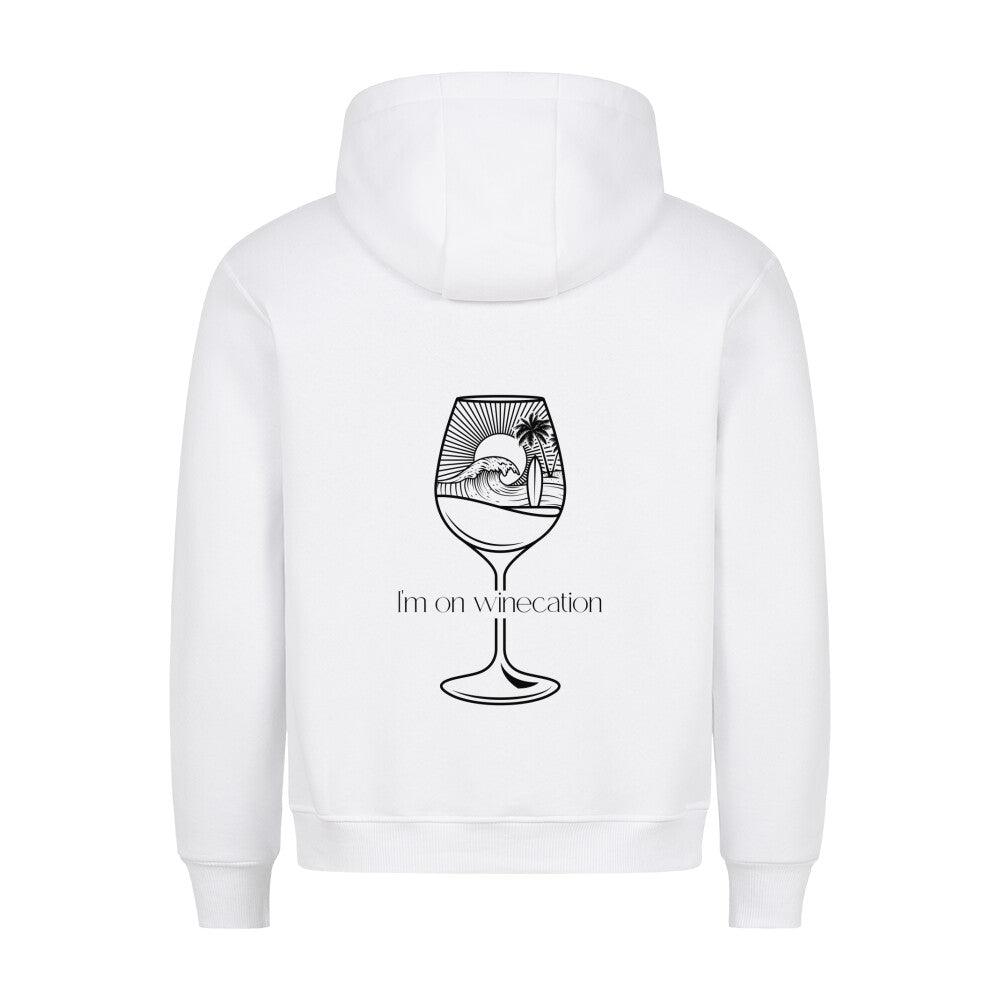 weißer Winecation Oversized Hoodie