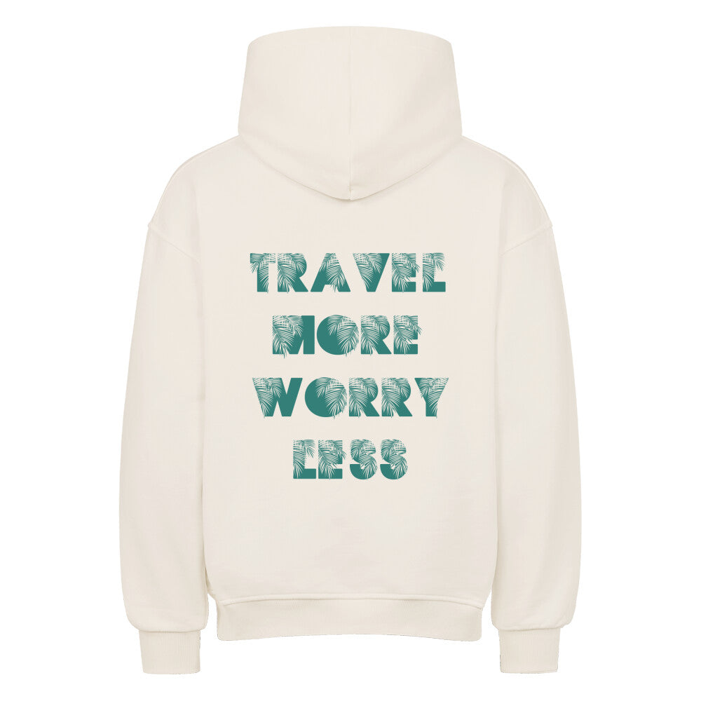 TRAVEL MORE - PREMIUM OVERSIZED HOODIE - BEIGE